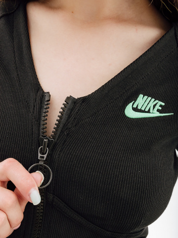 Олімпійка (мастерка) жіноча Nike W NSW LS TOP RIB SW чорна FJ5220-010