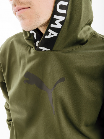 Толстовка Puma TRAIN PWR FLEECE HOODIE зелена 52089333