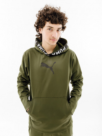 Толстовка Puma TRAIN PWR FLEECE HOODIE зелена 52089333