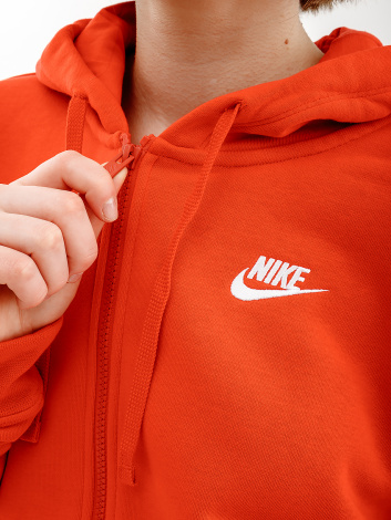 Толстовка жіноча Nike CLUB HOODIE STD червона DQ5471-657