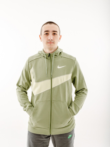 Толстовка Nike DF FLC HD FZ ENERG зелена FB8575-386