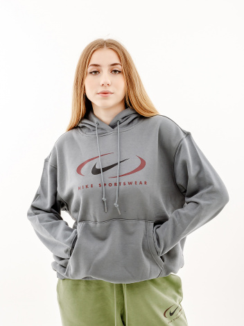 Худі жіноче Nike NS FLC OS PO HD SWSH сіре FN7698-084