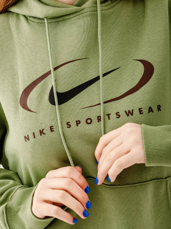 Худі жіноча Nike NS FLC OS PO HD SWSH оливкова FN7698-386
