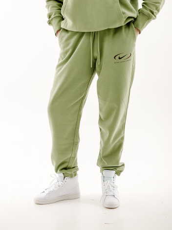 Спортивні жіночі штани Nike NS PHNX FLC HR OS PANT PRNT зелені FN7716-386