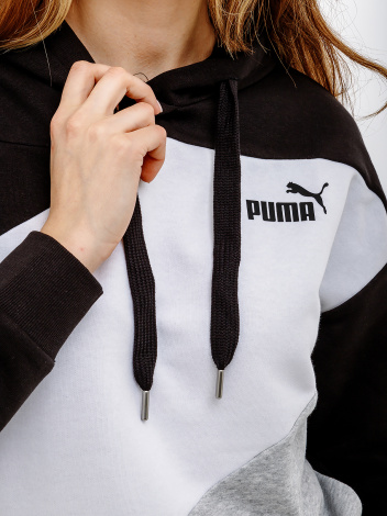 Худі жіноче Puma POWER HOODIE TR чорно-біло-сіре 67789301