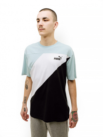 Футболка Puma POWER COLORBLOCK TEE бірюзово-біло-чорна 67892922