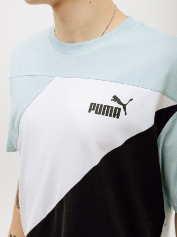 Футболка Puma POWER COLORBLOCK TEE бірюзово-біло-чорна 67892922