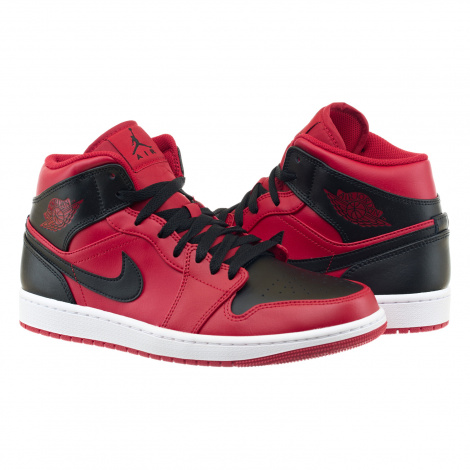 Кросівки Nike AIR JORDAN 1 MID червоно-чорні 554724-660