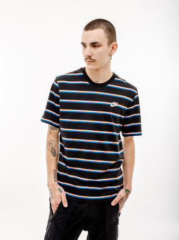 Футболка Nike M TEE CLUB STRIPE чорна DZ2985-011