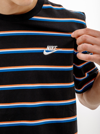 Футболка Nike M TEE CLUB STRIPE чорна DZ2985-011