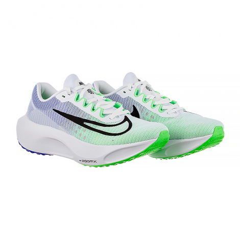 Кроссовки беговые Nike ZOOM FLY 5 бело-салатово-синие DM8968-101