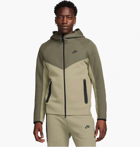 Толстовка Nike M NK TCH FLC FZ WR HOODIE оливкова FB7921-276