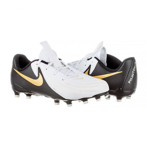 Бутси дитячі Nike JR PHANTOM GX II ACADEMY FG/MG біло-чорні FD6722-100