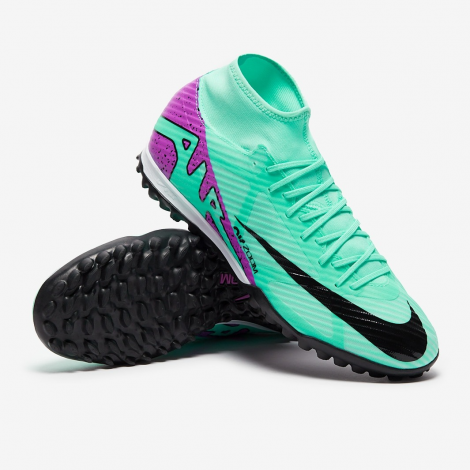 Сороконожки (шиповки) Nike MERCURIAL ZOOM SUPERFLY 9 ACADEMY TF бирюзово-фиолетовые DJ5629-300