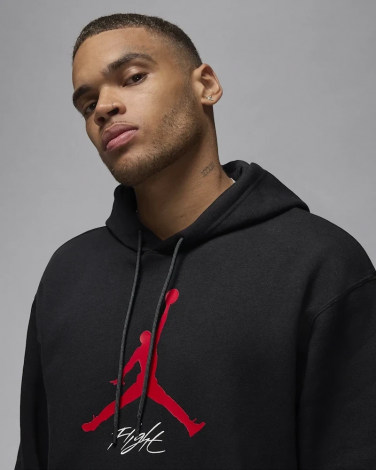Толстовка Nike JORDAN MJ ESS FLC BASELINE HOODIE чорно-червона FD7545-013