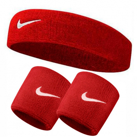 Набір Nike Пов`язка + Напульсники (Червоний) Nnn07-Nnn04-601