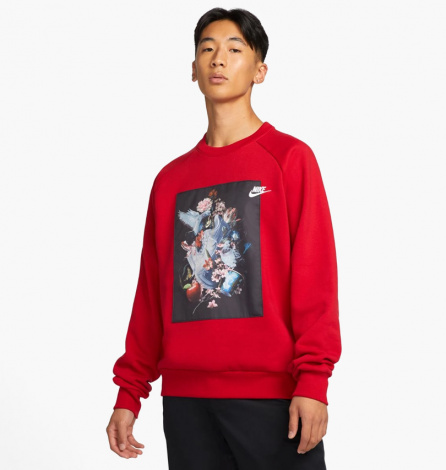 Кофта Nike Masterpiece Pack Photo Print Crew Neck Fleece Sweatshirt In Red
