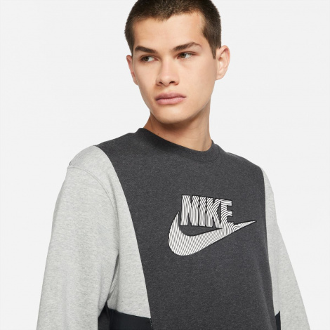 Світшот Nike M NSW HYBRID FLC CREW BB сірий DJ5075-032
