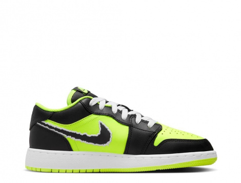 Кроссовки Jordan 1 Low Se Black Cat Volt (Gs)