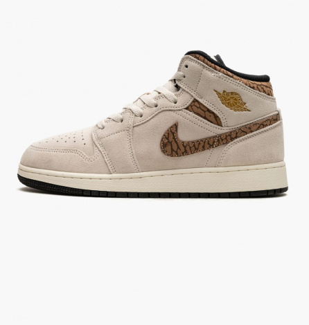 Кроссовки Jordan 1 Mid Se Brown Elephant (Gs)