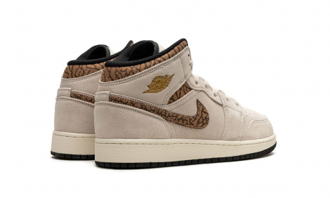 Кроссовки Jordan 1 Mid Se Brown Elephant (Gs)