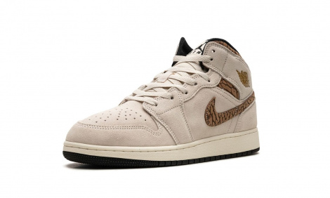 Кроссовки Jordan 1 Mid Se Brown Elephant (Gs)