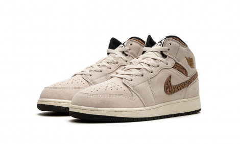 Кроссовки Jordan 1 Mid Se Brown Elephant (Gs)