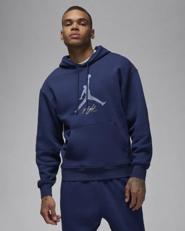 Толстовка Nike JORDAN MJ ESS FLC BASELINE HOODIE темно-синя FD7545-410