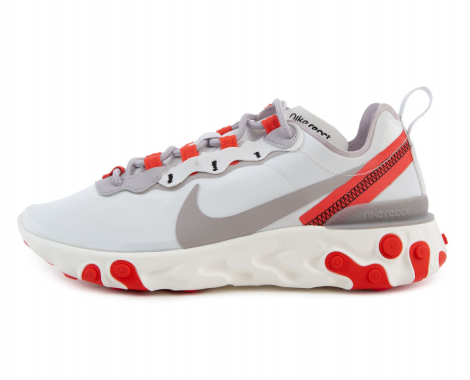 Кроссовки женские Nike W REACT ELEMENT 55 бело-красные BQ2728-010
