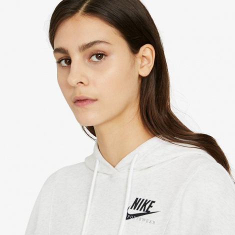 Худі жіноче Nike W NSW HERITAGE HOODIE FLC світло-сіро-темно-синє CZ8604-051