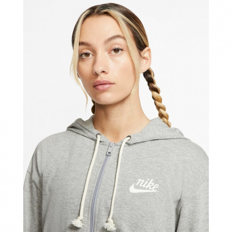 Толстовка жіноча Nike W NSW GYM VNTG HOODIE FZ сіра CJ1694-063
