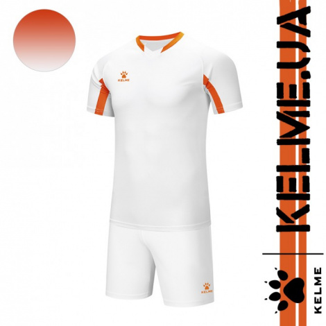 Комплект футбольної форми Kelme LEON біло-жовтогарячий 7351ZB1129.9139