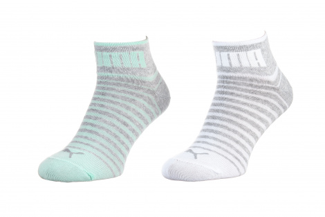 Шкарпетки Puma UNISEX QUARTER 2P біло-бірюзово-сірі (2 пари) 101002001-025