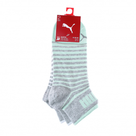 Шкарпетки Puma UNISEX QUARTER 2P біло-бірюзово-сірі (2 пари) 101002001-025