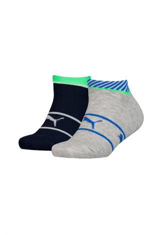 Носки Puma Boys Sneaker 2P Stripe Темно-Синий, Серый Детский 39-42