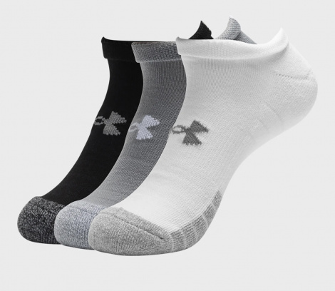 Шкарпетки Under Armour HEATGEAR NO SHOW 3PK біло-сіро-чорні (3 пари) 1346755-035