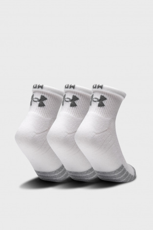 Носки Under Armour HEATGEAR QUNDER ARMOURRTER 3PK белые (3 пары) 1353262-100