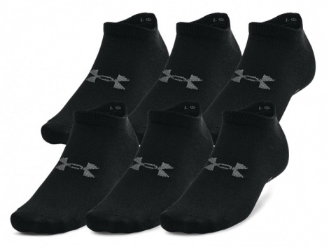 Носки Under Armour ESSENTIAL NO SHOW 6PK черные (6 пар) 1370542-001
