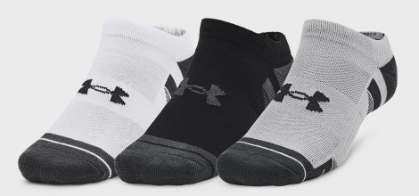 Шкарпетки Under Armour PERFORMANCE TECH 3PK NS чорно-сіро-білі (3 пари) 1379503-011