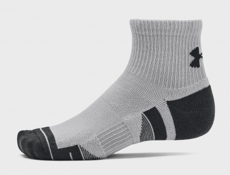 Шкарпетки Under Armour PERFORMANCE TECH 3PK QTR біло-сіро-чорні (3 пари) 1379510-011