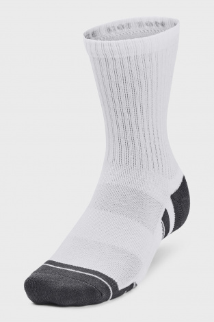 Шкарпетки Under Armour PERFORMANCE COTTON 3P MID біло-темно-сірі (3 пари) 1379530-100