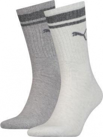 Шкарпетки Puma CREW REGULAR STRIPE 2P UNISEX сірі (2 пари) 261058001-002