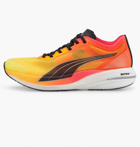 Кросівки бігові жіночі Puma DEVIATE NITRO ELITE FIREGLOW оранжево-жовті 377603-01