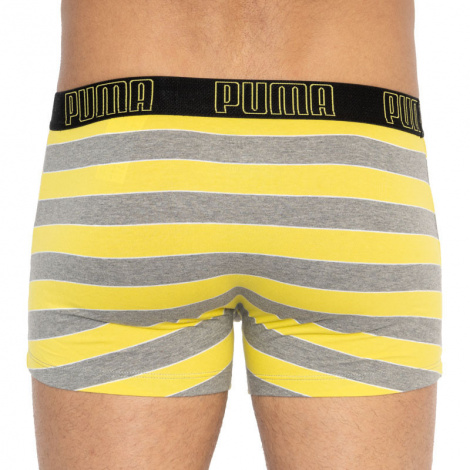 Трусы-боксеры Puma Yd Bold Stripe Boxer 2P Серый, Желтый Мужской L