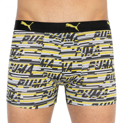 Трусы-боксеры Puma Logo Aop Boxer 2P Серый, Желтый Мужской L
