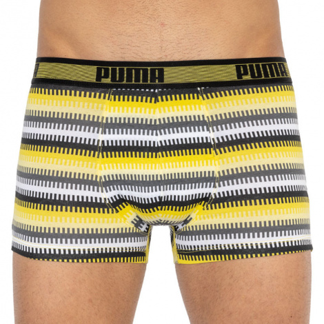 Трусы-боксеры Puma Worldhood Stripe Trunk 2P Белый, Серый, Черный, Желтый Мужской L