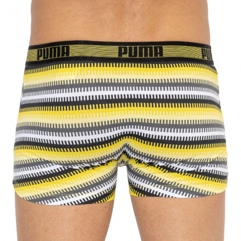 Трусы-боксеры Puma Worldhood Stripe Trunk 2P Белый, Серый, Черный, Желтый Мужской L
