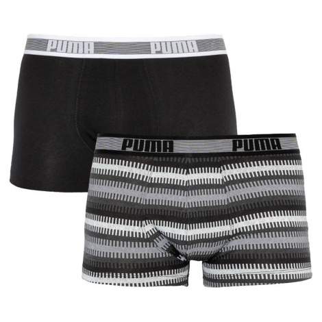 Трусы-боксеры Puma Worldhood Stripe Trunk 2P Серый, Белый, Черный Мужской M