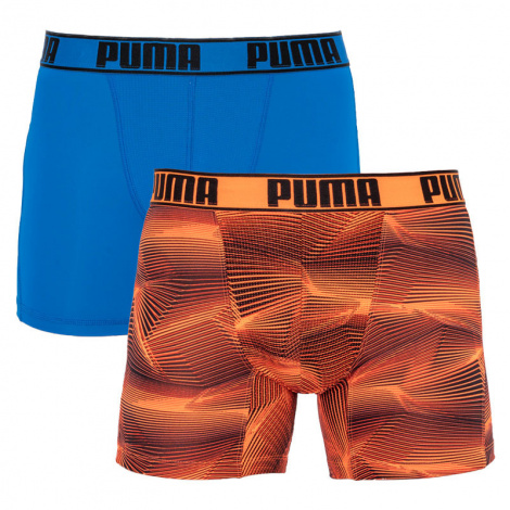 Трусы-боксеры Puma Active Boxer Print 2P Синий, Оранжевый Мужской M