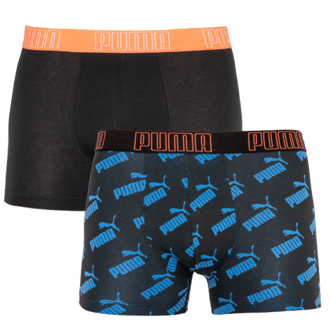 Трусы-боксеры Puma Big Logo Aop Boxer 2P Черный, Синий Мужской M
